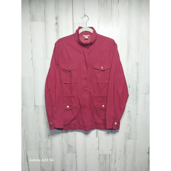 Duluth Trading Jacket Womens Size XL Red Vented Fishing Utility Pockets Zip Up - Picture 1 of 9